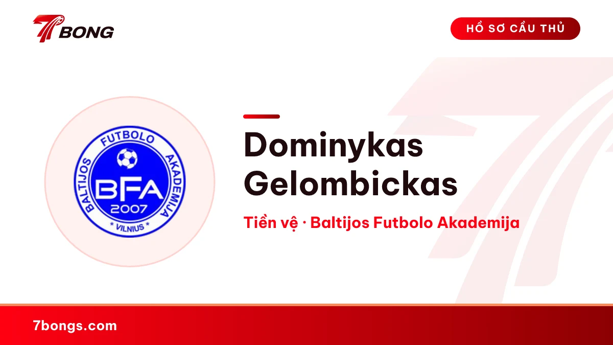 Dominykas Gelombickas — Baltijos Futbolo Akademija