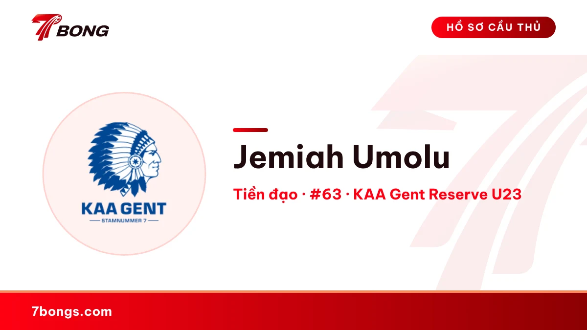 Jemiah Umolu — KAA Gent Reserve U23
