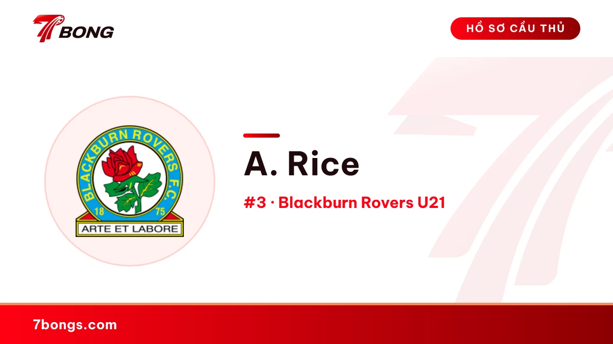 A. Rice — Blackburn Rovers U21