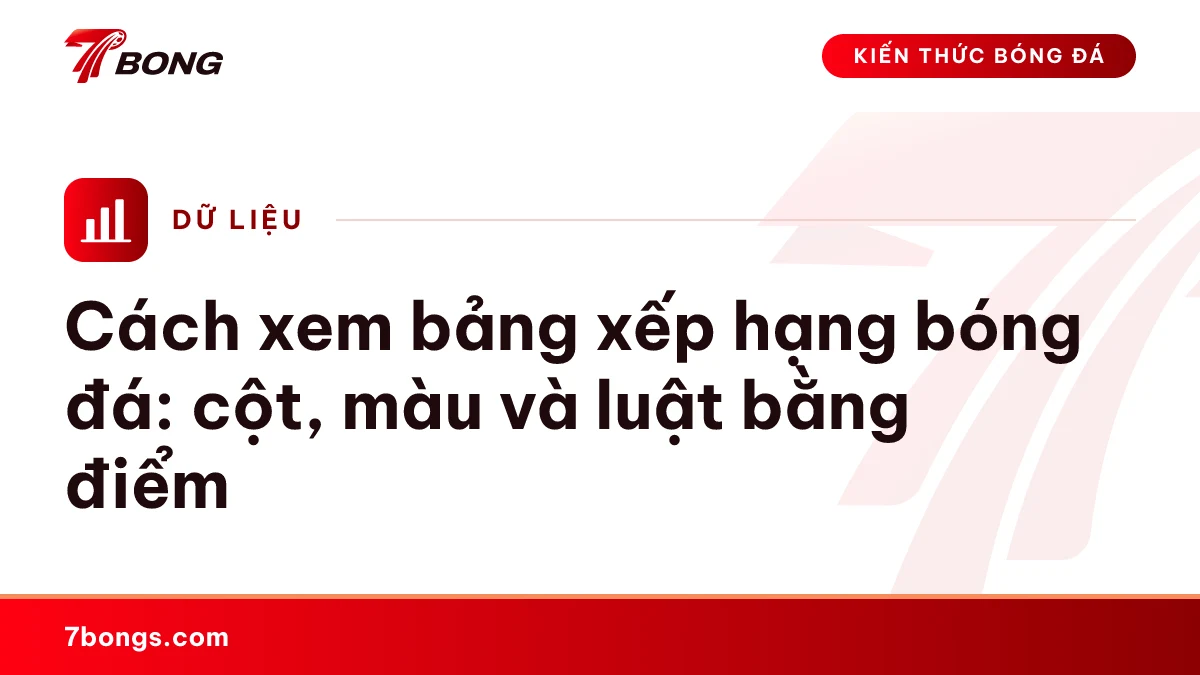 Ảnh đại diện bài kiến thức: Cách xem bảng xếp hạng bóng đá: cột, màu và luật bằng điểm