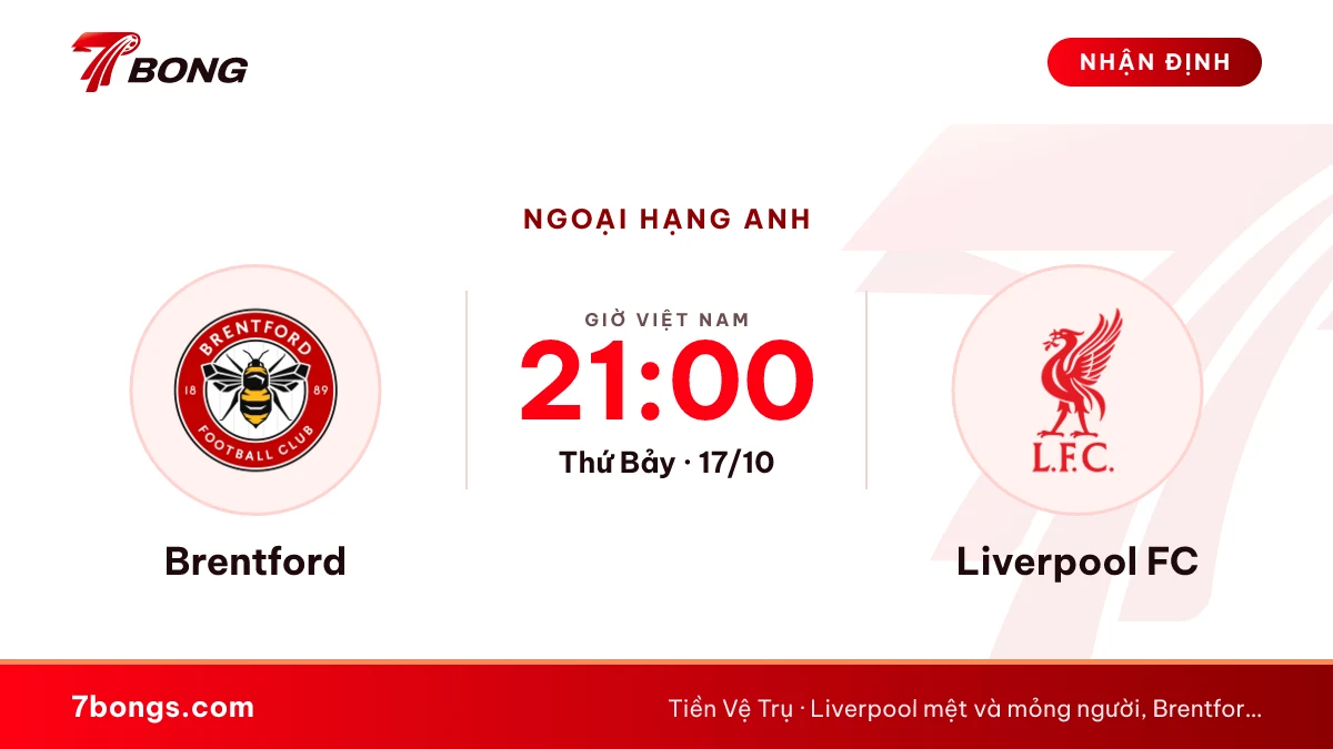Nhận định Brentford vs Liverpool: trận thứ ba trong bảy ngày