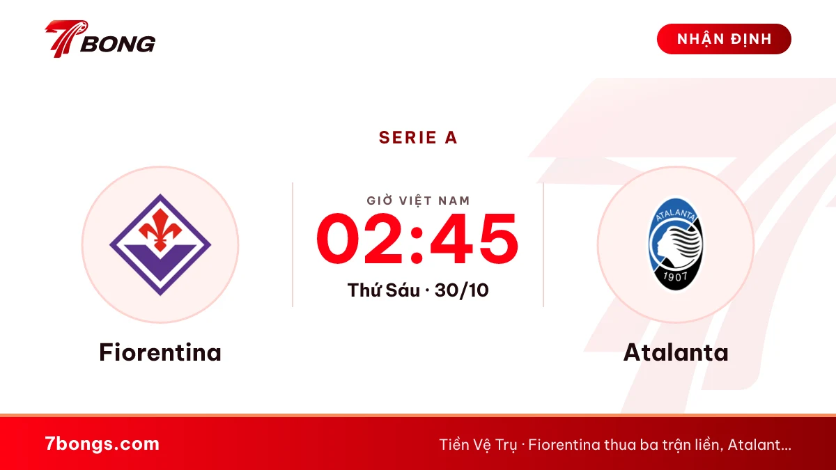 Nhận định Fiorentina vs Atalanta ngày 30/10/2026