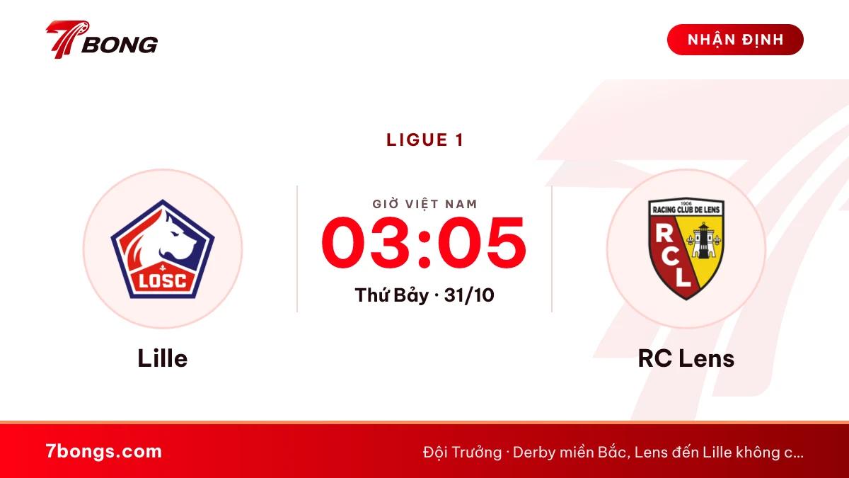 Nhận định Lille vs RC Lens ngày 31/10/2026