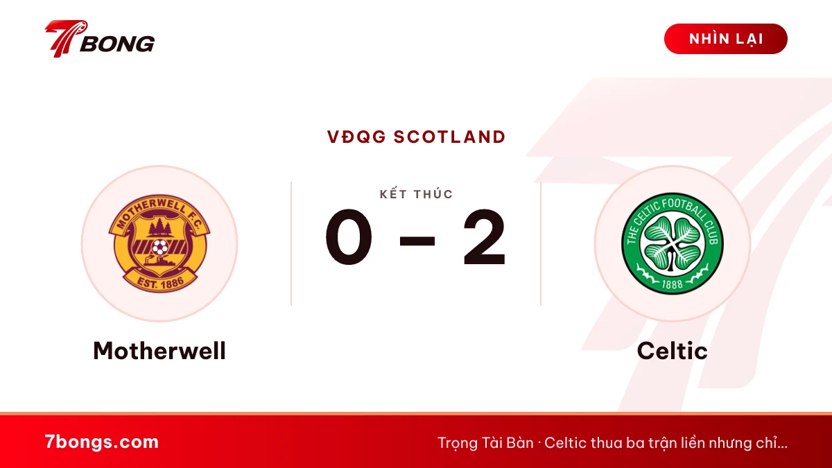 Nhận định Motherwell vs Celtic: thắng là Celtic lên đầu bảng