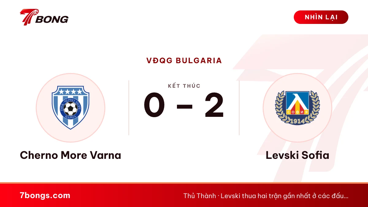 Nhận định Cherno More vs Levski: đội đầu bảng đến Varna
