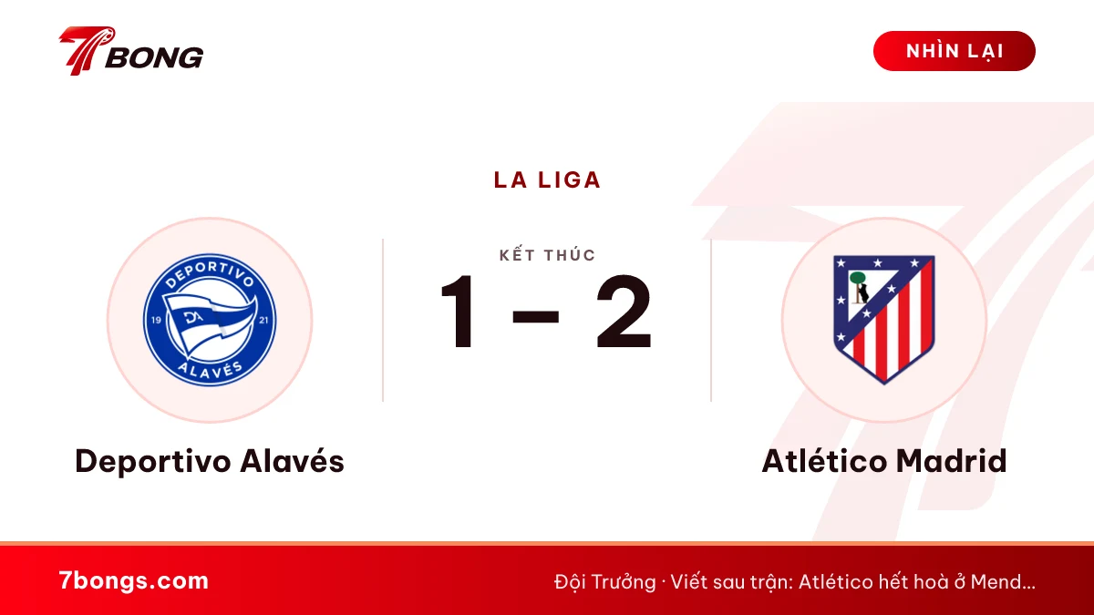 Alavés vs Atlético 1-2: Cuti Romero đánh đầu ở phút 87