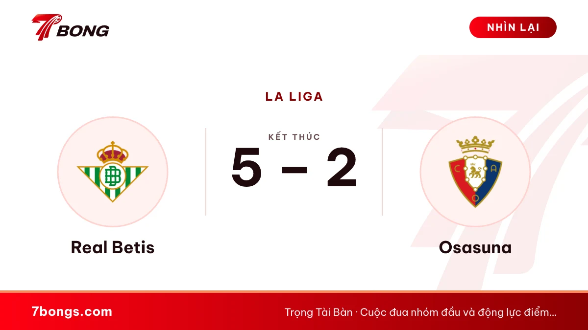 Nhận định Betis vs Osasuna: Betis chưa thủng lưới ở sân nhà