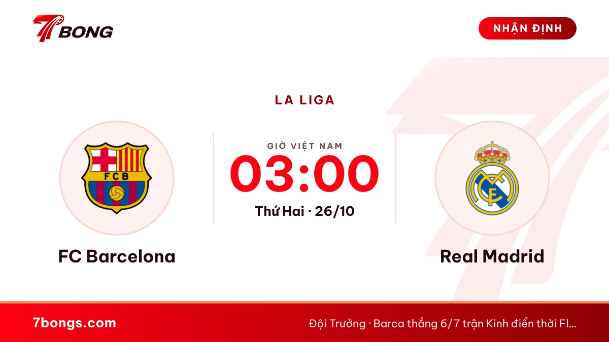 Nhận định FC Barcelona vs Real Madrid ngày 26/10/2026