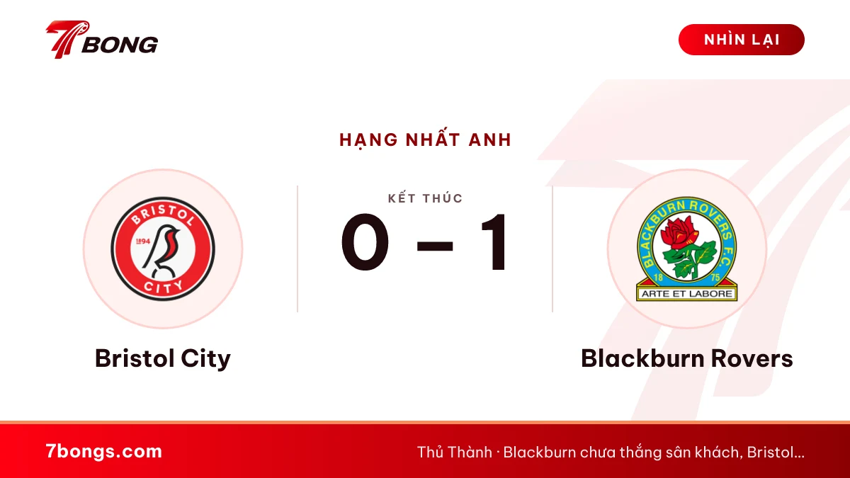 Nhận định Bristol City vs Blackburn: mốc 2,5 bàn có hợp lý?