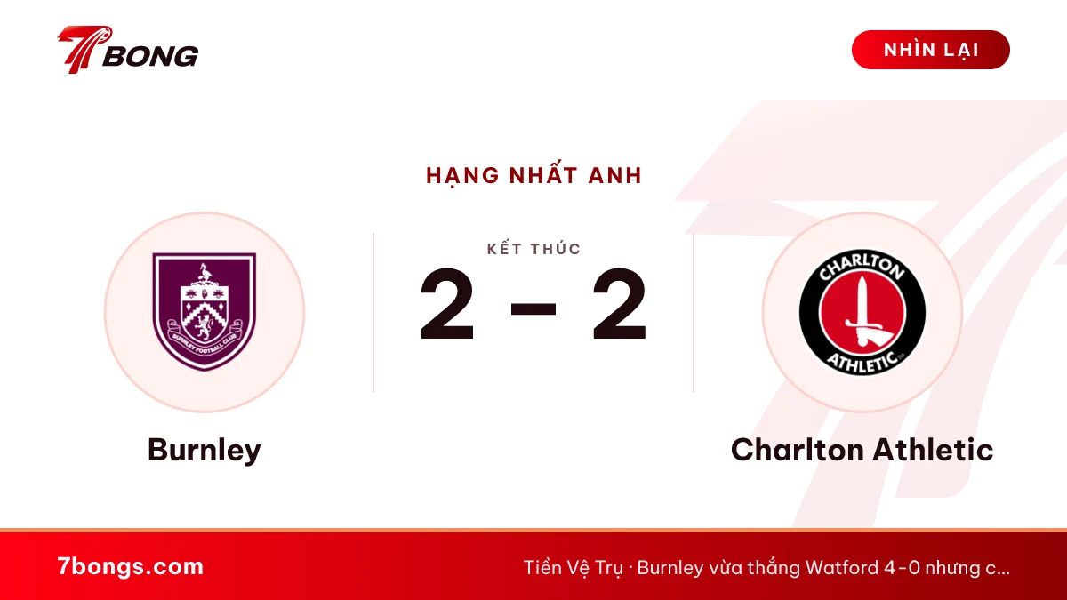 Nhận định Burnley vs Charlton: Turf Moor chờ trận thắng đầu