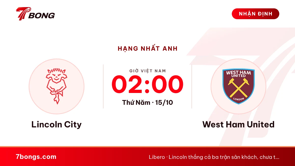 Nhận định Lincoln vs West Ham: tân binh chưa thắng ở nhà