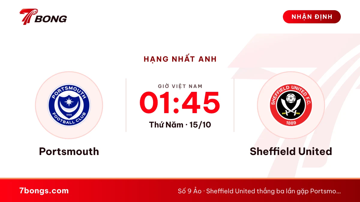 Nhận định Portsmouth vs Sheffield Utd: chủ nhà thiếu người