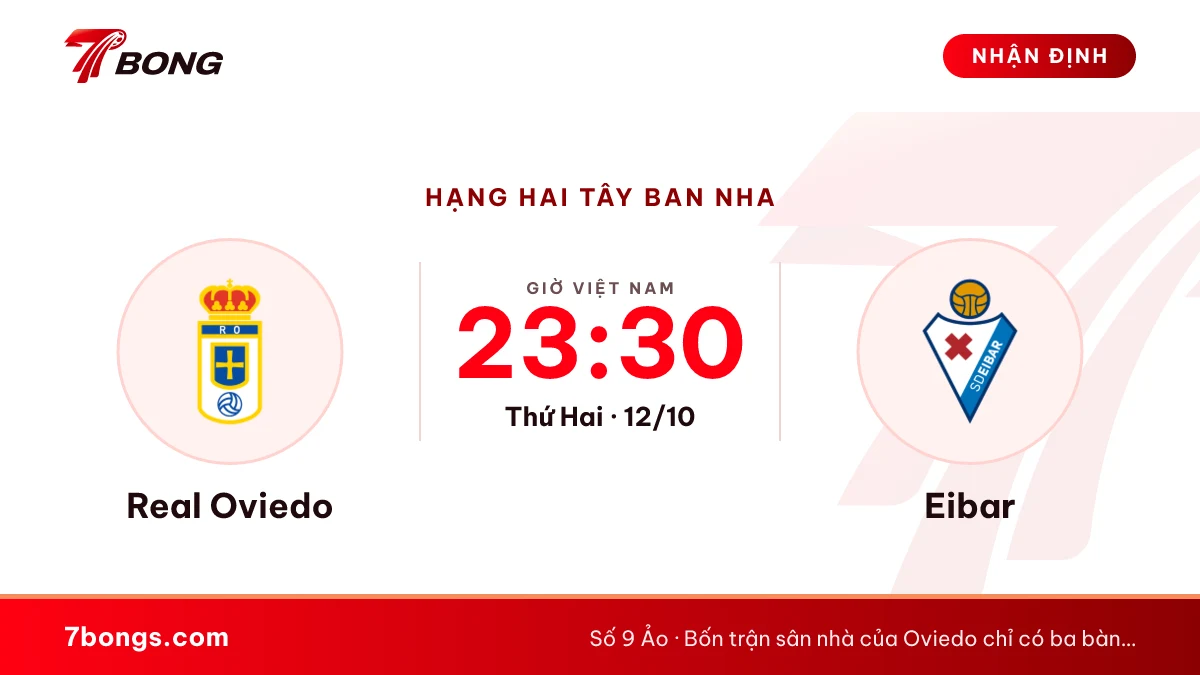 Nhận định Oviedo vs Eibar: đội đầu bảng gặp sân ít bàn