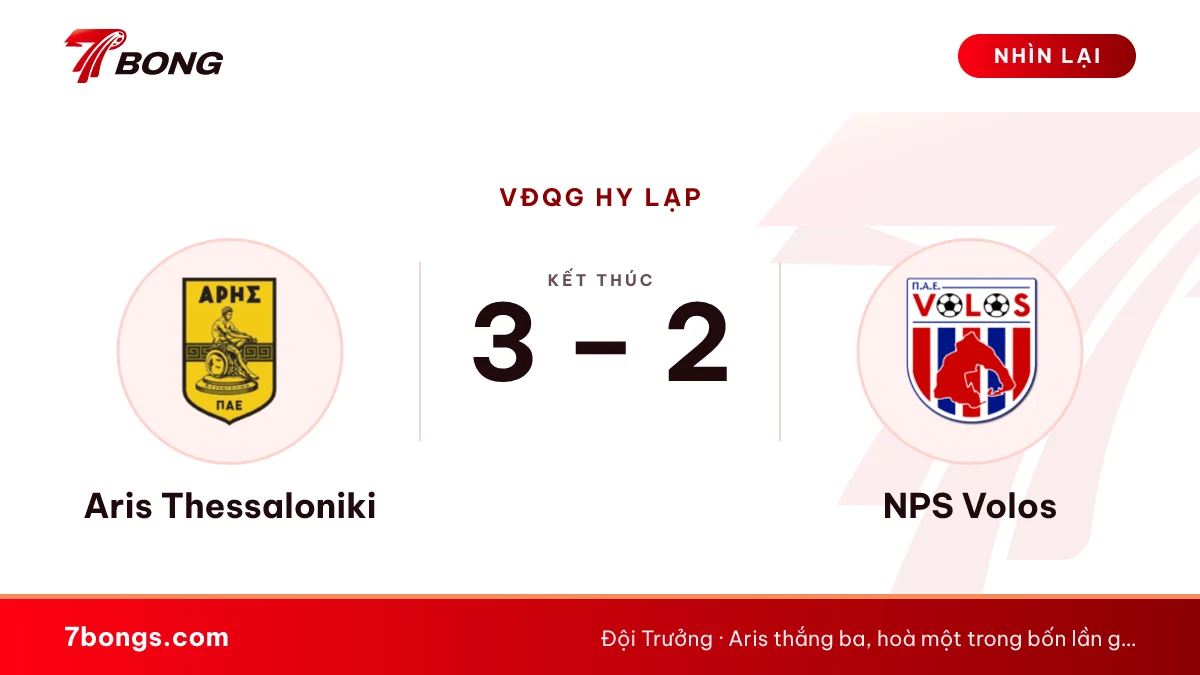 Nhận định Aris vs Volos: đội khách chưa có điểm khi đi xa