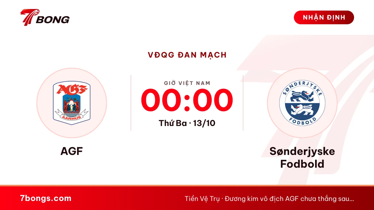 Nhận định AGF vs Sønderjyske: nhà vô địch chưa thắng ở giải
