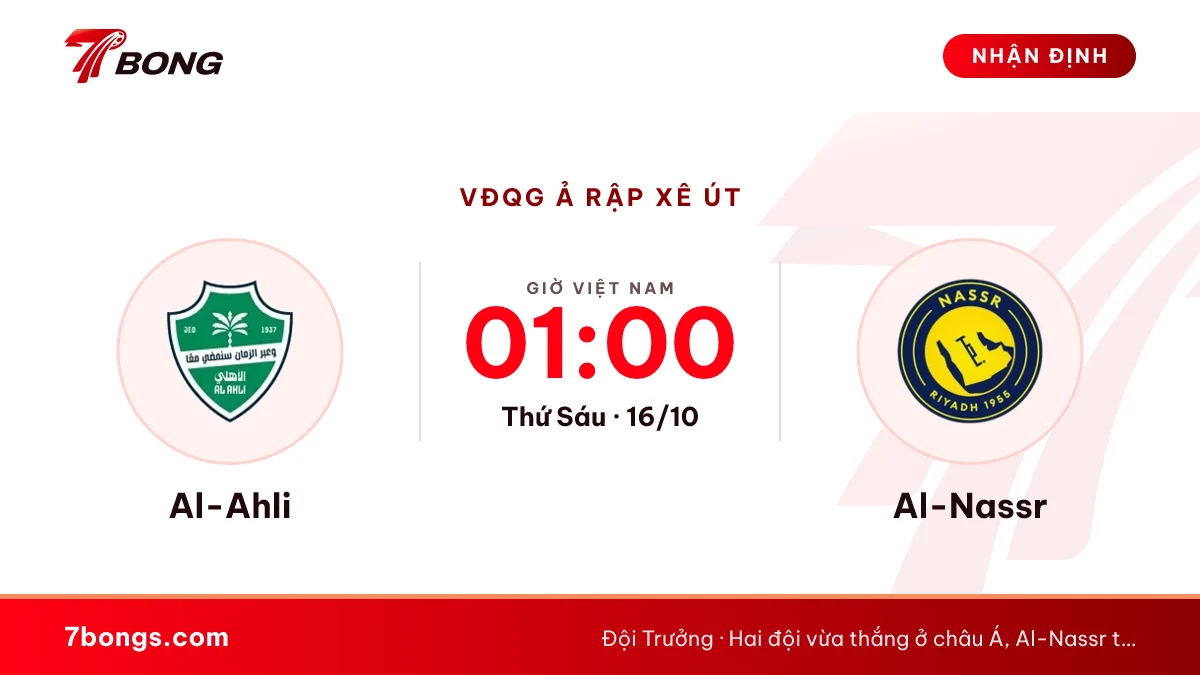 Nhận định Al-Ahli vs Al-Nassr ngày 16/10/2026