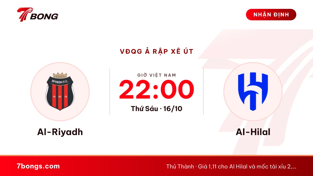 Nhận định Al-Riyadh vs Al-Hilal ngày 16/10/2026