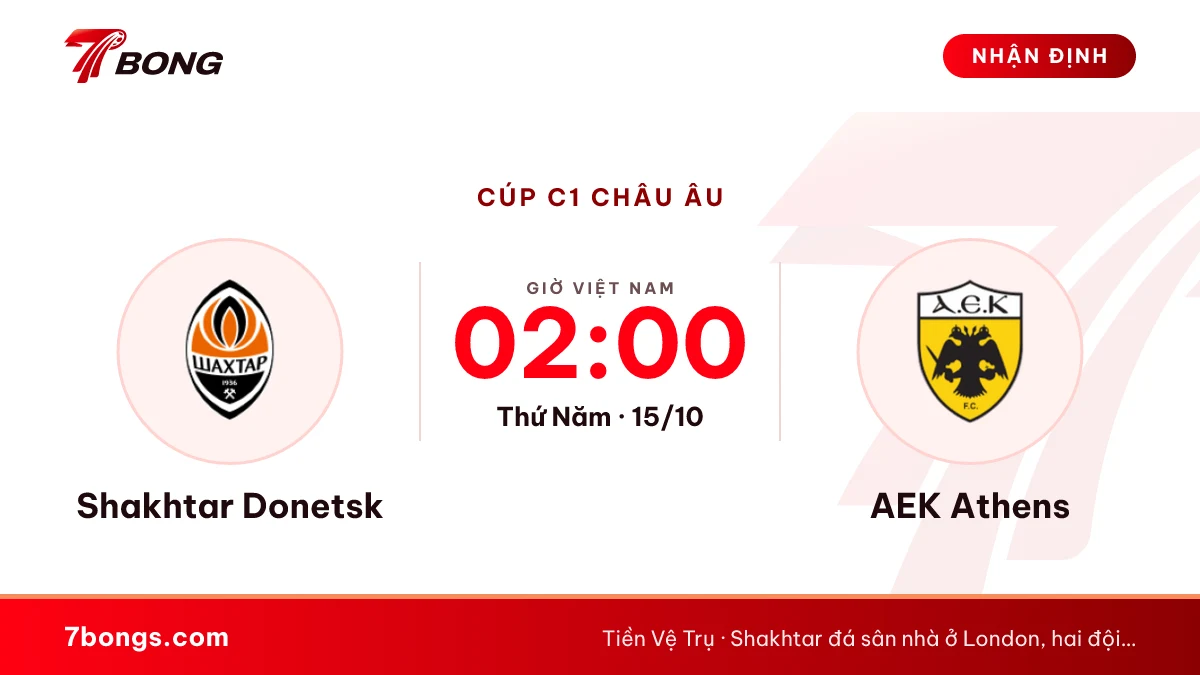 Nhận định Shakhtar vs AEK: sân nhà mượn ở Stamford Bridge