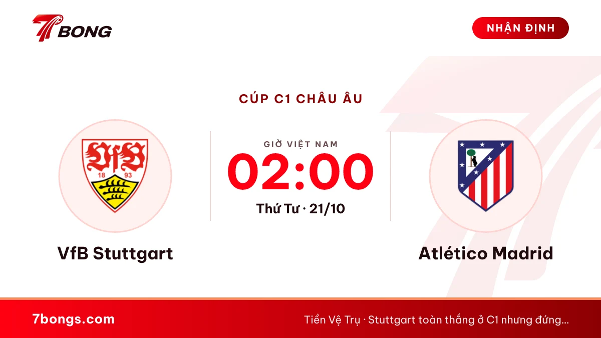 Nhận định VfB Stuttgart vs Atlético Madrid ngày 21/10/2026