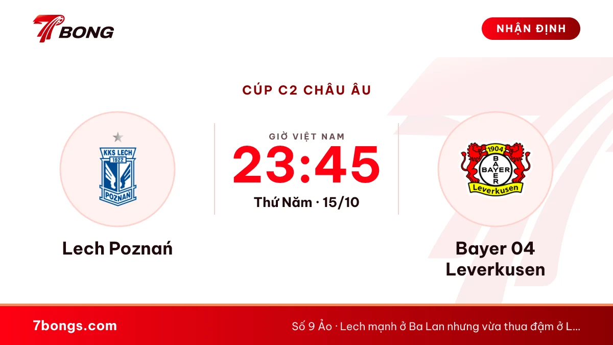 Nhận định Lech Poznań vs Leverkusen: thử thách ở Poznań