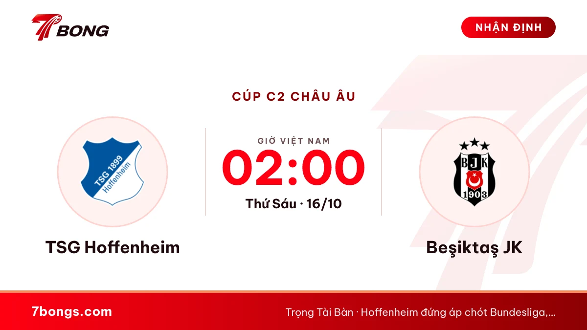 Nhận định Hoffenheim vs Beşiktaş: đội áp chót Bundesliga