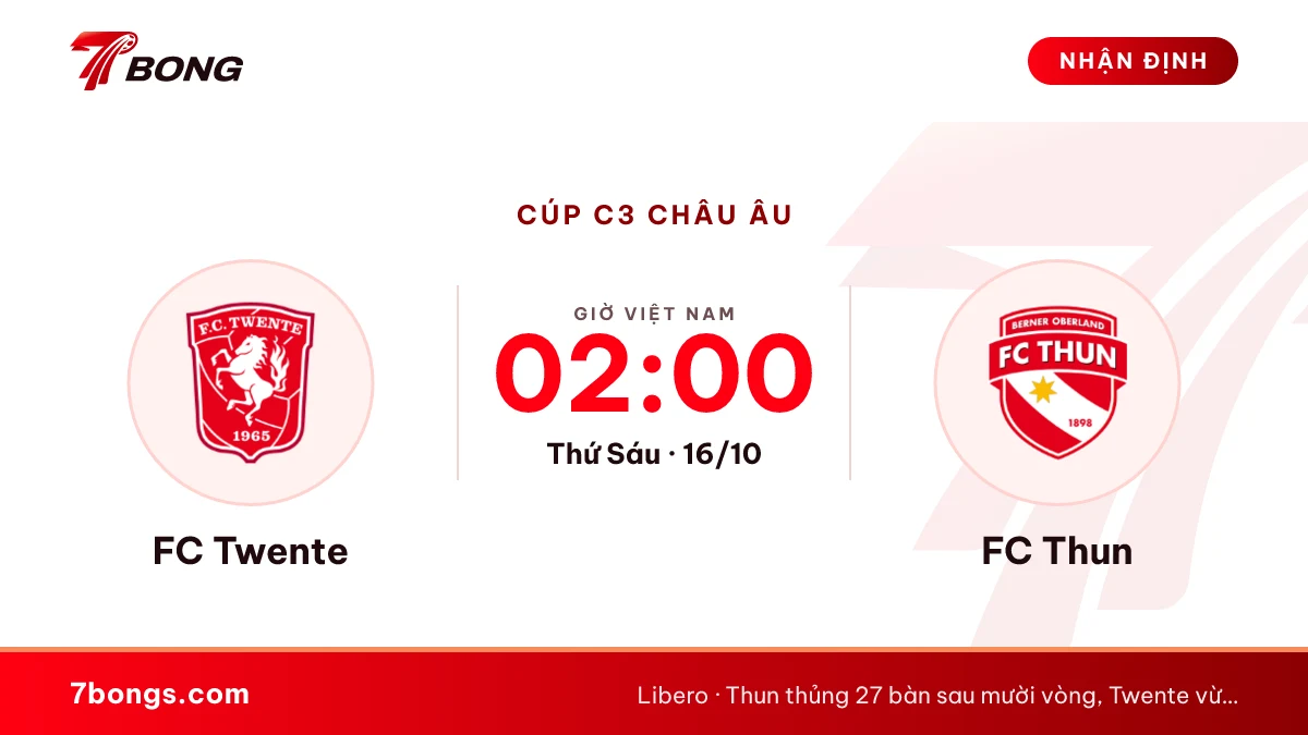 Nhận định Twente vs Thun: hàng thủ lỏng lẻo tới Enschede