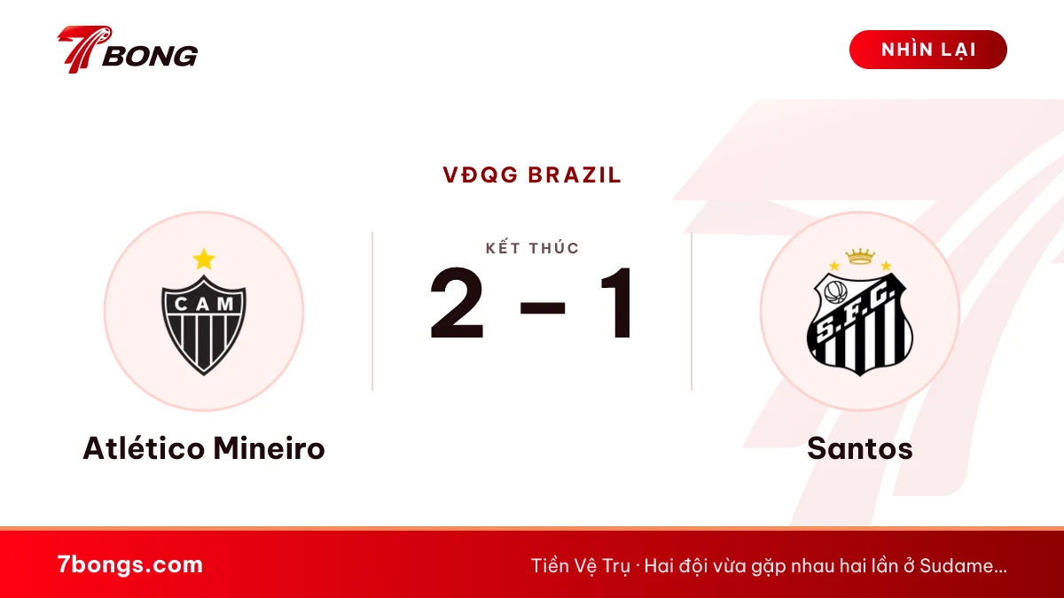 Nhận định Atlético Mineiro vs Santos: lần gặp thứ ba