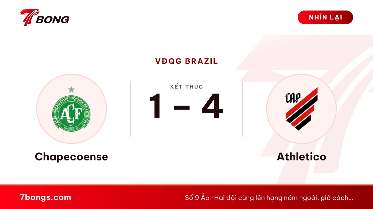 Nhận định Chapecoense vs Athletico: đội bét bảng gặp tốp 4