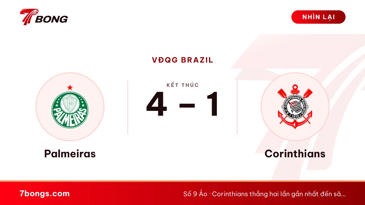 Nhận định Palmeiras vs Corinthians: khách thua bảy trận liền