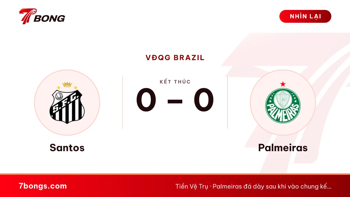 Nhận định Santos vs Palmeiras ngày 29/10/2026