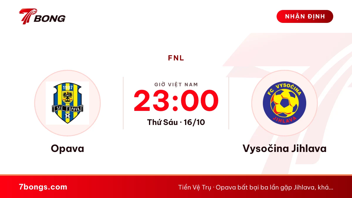 Nhận định Opava vs Jihlava: chủ nhà thắng hai trận liền
