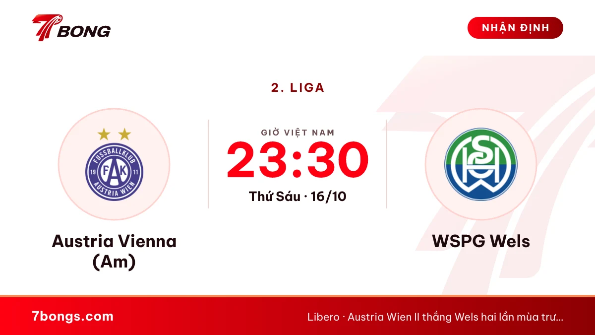 Nhận định Austria Wien II vs Wels: ba trận thắng ở nhà