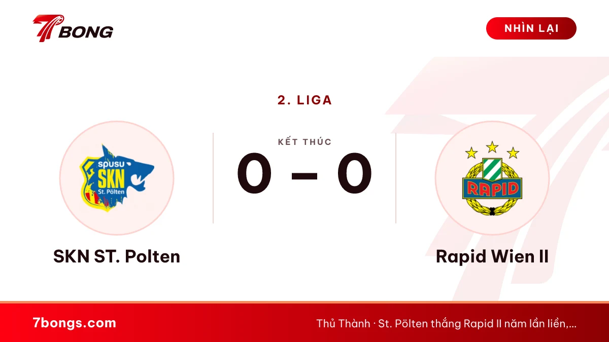 Nhận định SKN ST. Polten vs Rapid Wien II ngày 16/10/2026