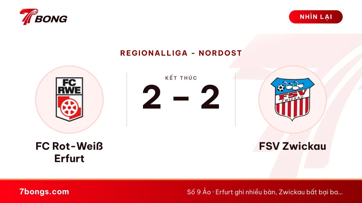 Nhận định FC Rot-Weiß Erfurt vs FSV Zwickau ngày 17/10/2026