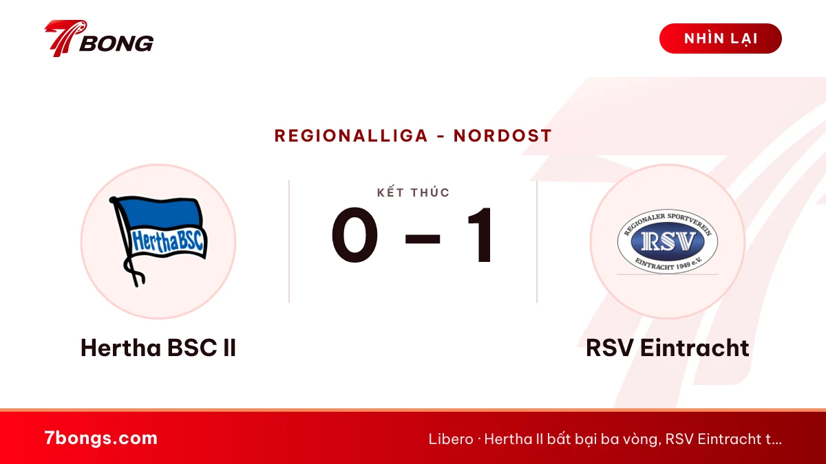 Nhận định Hertha BSC II vs RSV Eintracht ngày 17/10/2026