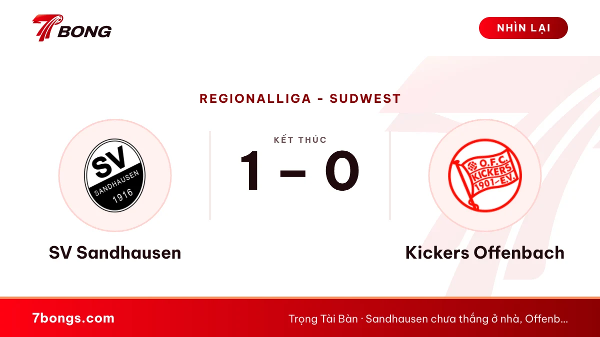 Nhận định SV Sandhausen vs Kickers Offenbach ngày 17/10/2026