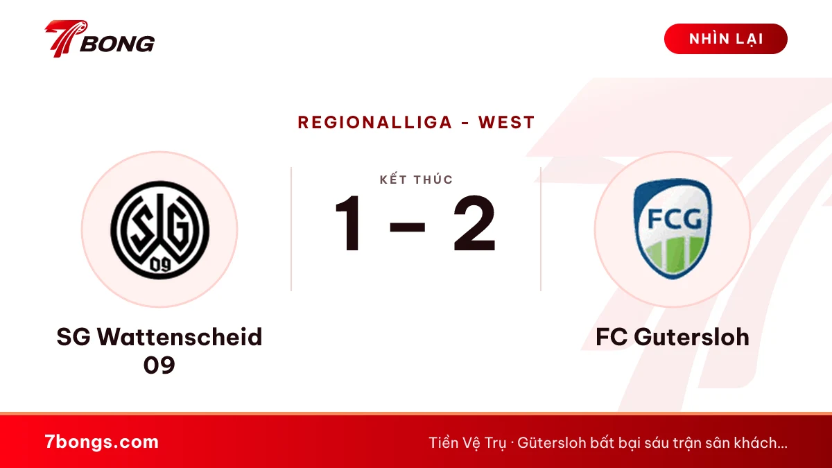 Nhận định SG Wattenscheid 09 vs FC Gutersloh ngày 17/10/2026