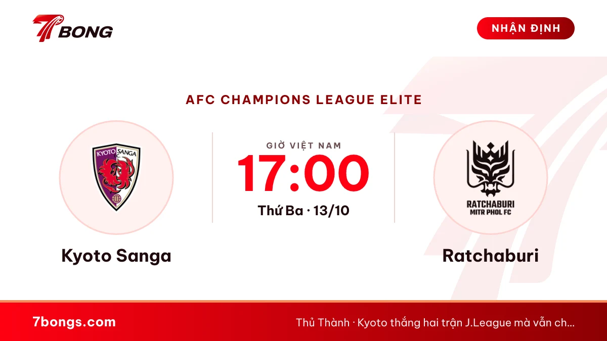 Nhận định Kyoto Sanga vs Ratchaburi: giá 1,39 có quá thấp?