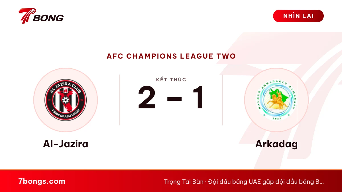 Nhận định Al Jazira vs Arkadag: đội đầu bảng UAE ra sân