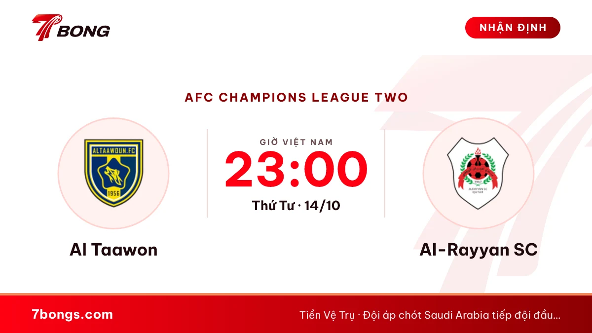 Nhận định Al Taawoun vs Al Rayyan: chủ nhà chưa biết thắng