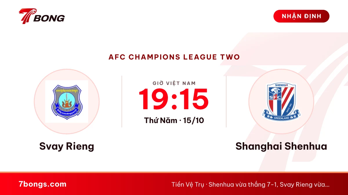 Nhận định Svay Rieng vs Shenhua: thử thách ở Phnom Penh