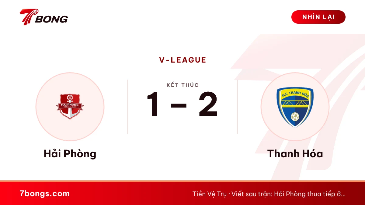 Hải Phòng vs Thanh Hóa 1-2: Thanh Hóa thắng ở Lạch Tray