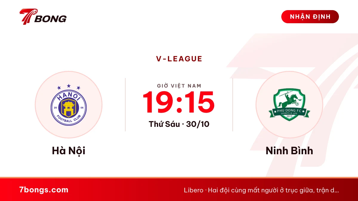 Nhận định Hà Nội vs Ninh Bình ngày 30/10/2026