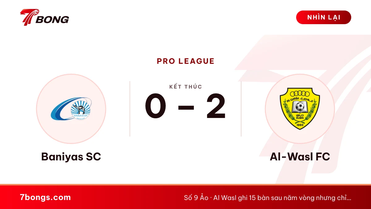 Nhận định Baniyas SC vs Al-Wasl FC ngày 16/10/2026