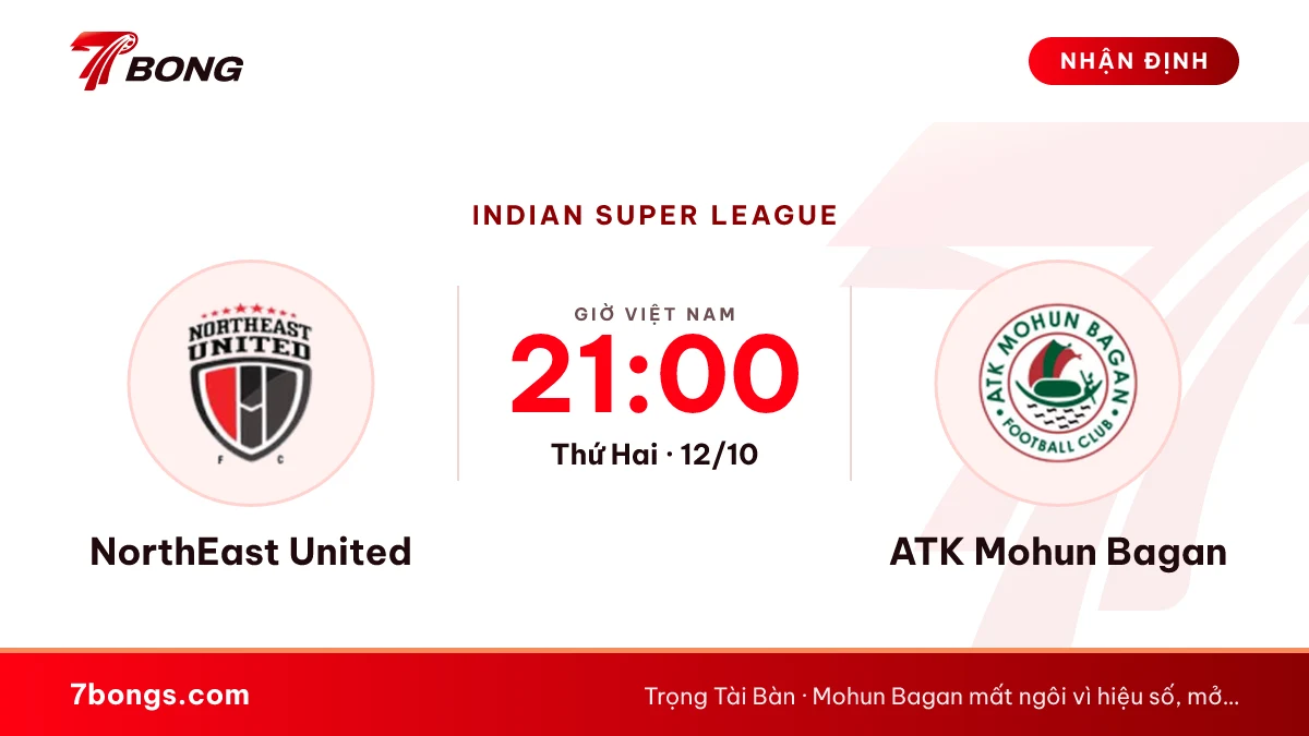 Nhận định NorthEast vs Mohun Bagan: cả hai mở màn ISL