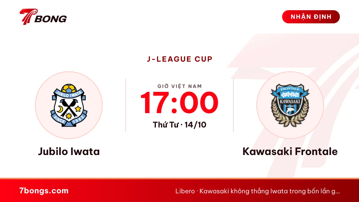 Nhận định Júbilo Iwata vs Kawasaki: khắc tinh hạng dưới